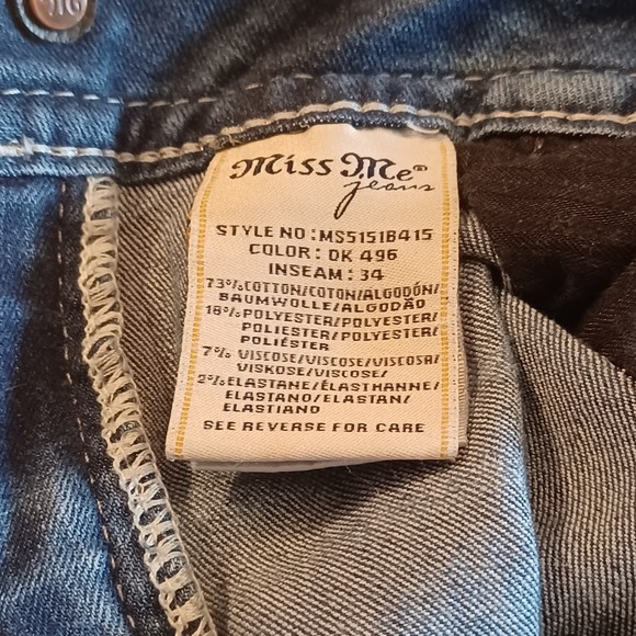 Miss Me Jeans, Size 29, Mid-Rise, 30W x 30L, - Picture 3 of 9